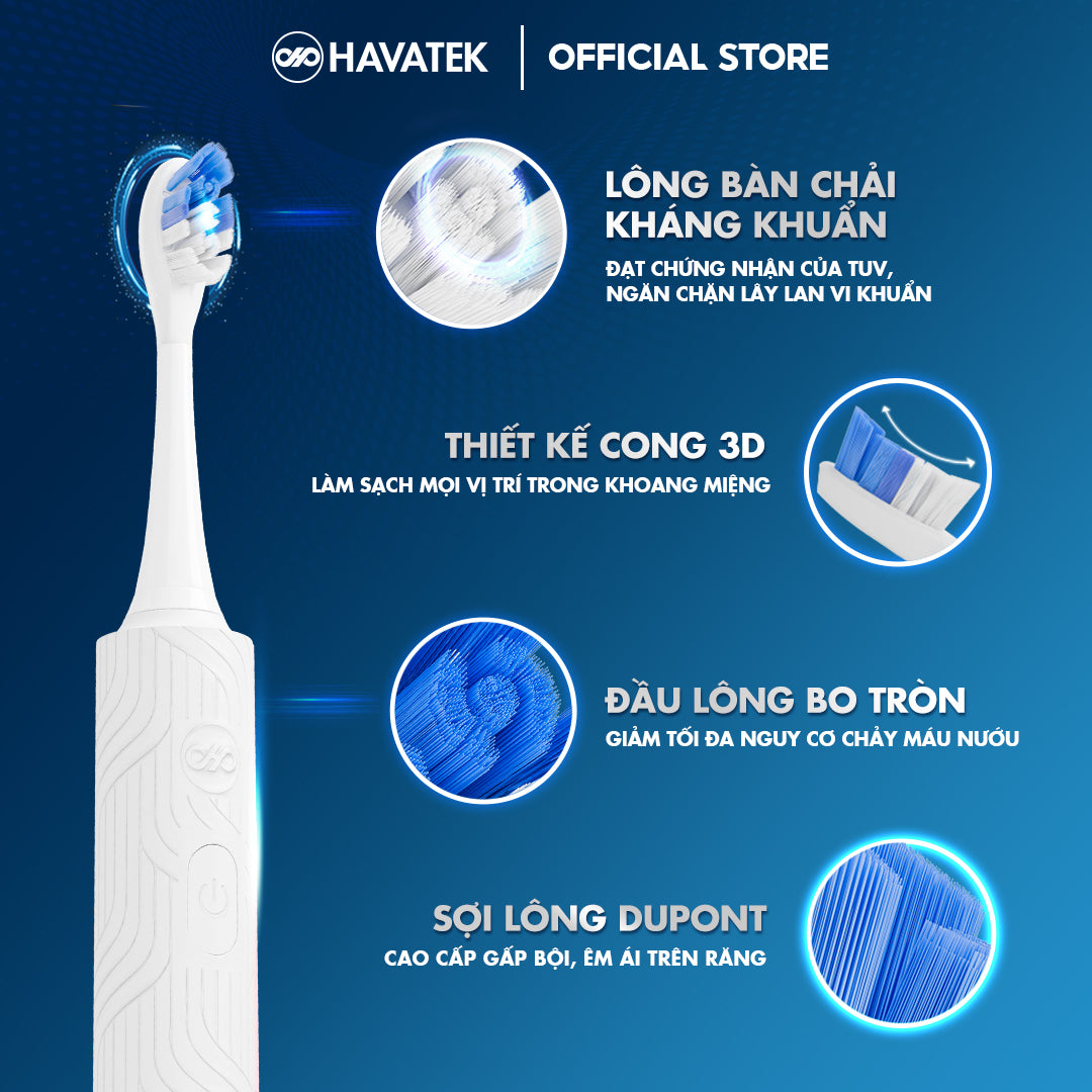 Bàn chải điện giảm chấn nướu HAVATEK